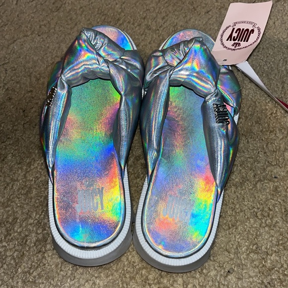 Juicy couture iridescent silver platform sandals - Picture 3 of 9